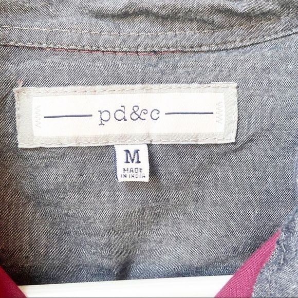PD & C Maroon Button Down T-shirt Size Medium - Picture 4 of 8